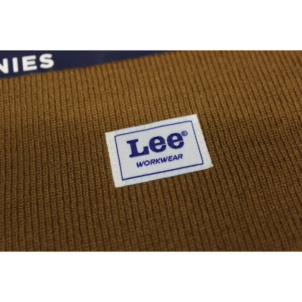 Lee workwear ribbed‎ fold cuff knit beanie pack of 2 brown black